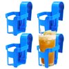 4Pcs Poolside Cup Holders for Above Ground Pools, Pool Cup Holders for Drinks Above Ground Pool Accessories No Spills with Sturdy Plastic Pool Drink Holder Fits 2 Inch or Less Round Top Bar