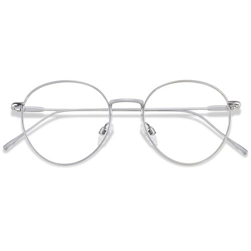 ANDWOOD Blue Light Blocking Glasses Women Men Computer Small Face Clear Bluelight Blocker Metal Frame Round Silver