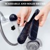 Patelai 2 Pcs Barber Blade Cleaning Brush Hair Clipper Nylon Brush Fades Barber Brush Hair Styling Brush Nail Brush Barber Accessory for Men Trimmer Cleaning Clipper Manicure Salon(Black, Red)