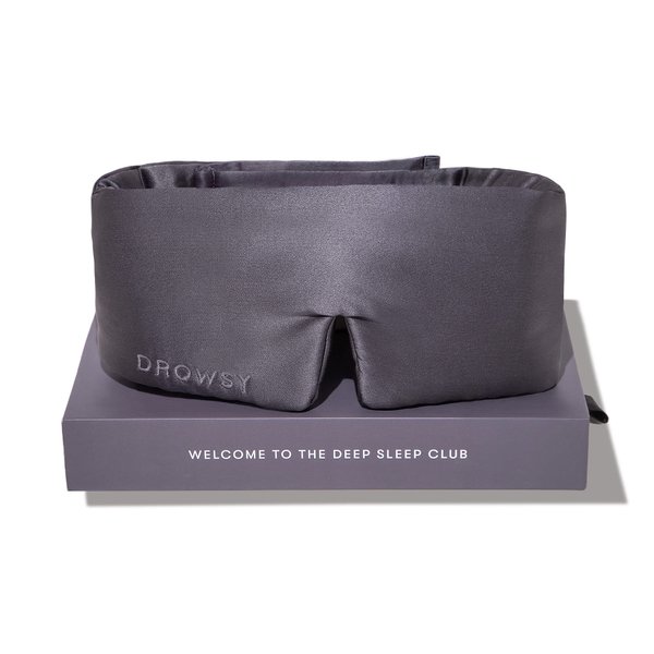 DROWSY Silk Sleep Mask. Face-Hugging, Padded Silk Cocoon for Luxury Sleep in Total Darkness. (Moonlight Shadow)