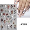 Halloween Nail Stickers Ghosts Nails Decals 5D Embossed Self-Adhesive Halloween Sticker for Nails Skull Floral Flowers Nails Stickers Nail Art Supplies for Women Kids Manicure Nail Decorations 2PCS