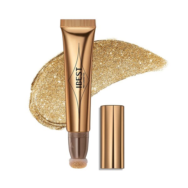 MAEPEOR Liquid Highlighter Stick Golden Cream Liquid Highlighter Wand Smooth and Lightweight Blendable Liquid Highlighter Stick With Cushion Applicator (6# Golden)