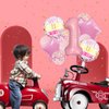 32 Inch 1 Balloon Number, Pink Balloons, Pink Gold White Confetti Latex Balloons Foil Balloons Mylar Balloons Number 1 Balloons for Anniversary Supplies Kids Birthday Party (Pink, 1)