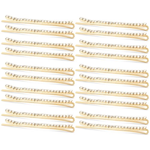 Ondder 20 Pcs Bobby Pins for Women Gold Rhinestone Hair Pins for Buns Crystal Hair Pins for Wedding Hairstyles Bridal Hair Pins for Wedding Decorative Hair Pins for buns Wedding Hair Accessories for Women