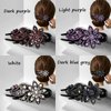 Yusier 4PCS Ponytail Hair Clip Duckbill Clips with Rhinestones Headdresses for Women Diamond Hair Clips with Flower Decorative Barrettes Sparkly Prom Hair Clips (Flower-B)