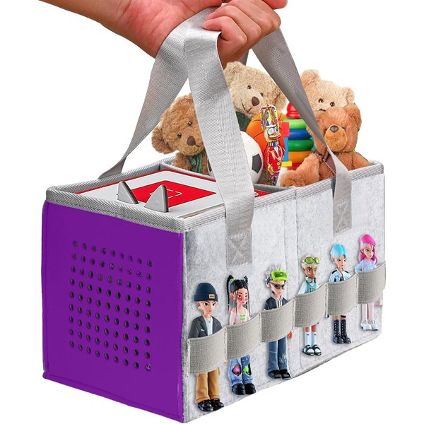 ThxYour Upgraded Storage Case for Toniebox Starter Set and Tonies Figurines, Premium Folding Bag Can Hold 30-40 Tonies Figures Characters, Carrying Case (Purple)