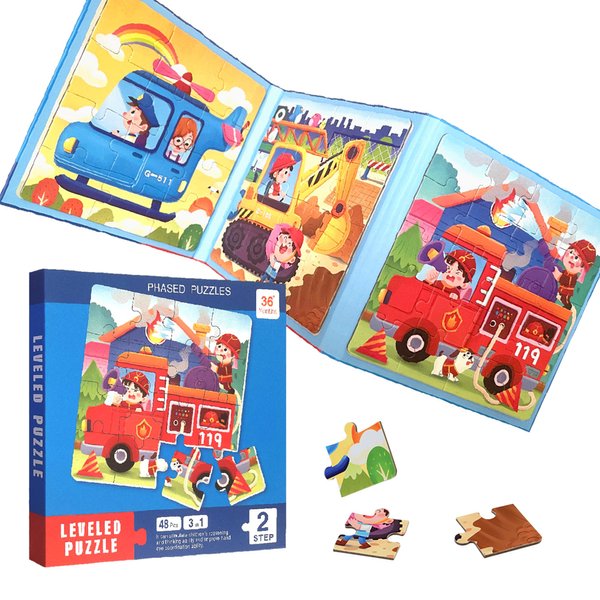 Magnetic Puzzles for Toddlers 3-5, 48 Pieces Vehicle Magnet Puzzles for Kids Ages 4-6, Toddler Travel Toys & Travel Puzzles for Kids Ages 3-5, Magnetic Toys Gifts for 3, 4, 5, 6 Year Old Girls Boys