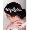 Chargances Bridal Wedding Crystal Hair Comb Handmade Flower Gemstone Hair Side Comb Blue Rhinestone Headpiece Bridal Hair Accessories for Wedding Prom Flower Girl (Blue)