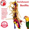 Bonka Bird Toys 2621 Small Leather Braid Chew Preen Parrot Cage Toy, Cockatiel, Parakeet, Conure, and Similar Breed Sizes