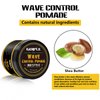 Natural Wave Pomade for Men Strong Hold, Easy Wash (Wave Pomade, 2 Wave Brushes, Silky Durag) Promotes Moisture, Control & Shine