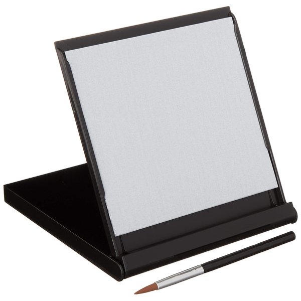 Mini Buddha Board Art Set: Water Drawing Writing Board w/ Mini Water Brush for Mindfulness & Meditation – Zen Based Drawing Board - Painting & Art Supplies – Ideal Relaxation Gifts (5” x 5”, Black)
