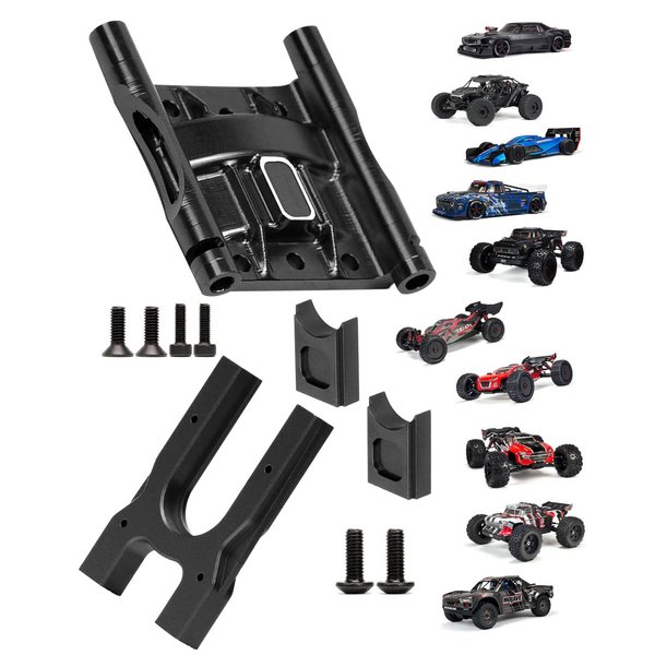 RCMYou Aluminum Center Diff Mount & Differential Cover Mount Upgrades Part for ARRMA 1/8 Typhon/Kraton/Outcast/Notorious/Talion 6S BLX,1/7 Mojave/Felony/Infraction/Fireteam 6S BLX,Black
