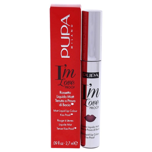 Pupa Milano I Am Love Proof Matt Liquid Lip Color - Gives Super-Intense Colour - Offers A Matte, Velvety Effect - Ultra-Comfortable Texture Adheres Perfectly To Lips - 004 Intense Rose - 0.09 OZ