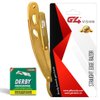 G4 Professional Straight Edge Razor for Men with 100-Pack Replaceable Derby Blades Barber Single Blade Shaving Razor -navajas para barbero