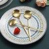 Matt Gold Dinner Spoons 6 Piece, 8.1'' Stainless Steel Tablespoons, Soup Spoons, Dessert Spoons, Spoons Silverware for Home, Kitchen or Restauran,Dishwasher Safe