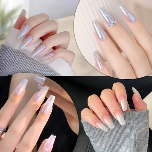 Artdone Chrome Nail Powder Metallic Mirror Glitter Effect Pigment Iridescent Aurora Mermaid Pearl Dust Kit for Gel Polish Nail Art Decoration, Resin Craft