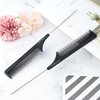 2 Pack Rat Tail Comb Black Teasing Comb for Sectioning, Parting, Styling Hair (Stainless Steel Pintail)