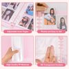 Kpop Photocard Binder Plush Photo Album with 30Pcs Inner Pages 2x3" Photo Card Holder Book Sleeves 6 Rings 4-Pocket Card Protector (Kawaii Bunny)
