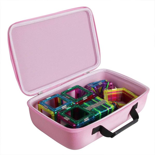 Hermitshell Travel Case for Building Blocks 30 Pieces / 62 Pieces.Fits up to 100 Pieces (Pink)（Only Case）