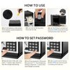 ATM Piggy Bank for Boys Girls, Vcertcpl Mini ATM Coin Bank Money Saving Box with Password, Kids Safe Money Jar for Adults with Auto Grab Bill Slot, Great Gift Toy Bank for Kids (Black+Silver)