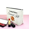 Football Mom Bag Football Player Gift Makeup Bag for Women Football Lover Gift for Teen Girls Daughter Cosmetic Bag Appreciation Gifts for Football Coach Mom Team Leader Birthday Gift Travel Pouch