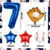 Baseball Balloons 7th Birthday Decorations for Boys, Baseball Party Decorations Baseball Sports Theme Party Supplies, 40 inch Foil Number Balloons Number 7 Balloon Blue Red White Sports Balloon Kits