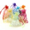 Zhiheng 100pcs Organza Wedding Party Gift Bags Butterfly Drawstring Pouches Jewelry Gift Bags Christmas Party Gift Favor Bags (4"x6", Purple)