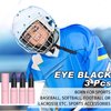 3PCS Sports Eye Black Stick, Eyeblack Face Paint Stick for Football Baseball Softball, High-pigmented, Hypoallergenic Eye Balck Lip Stick for Sports Halloween Cosplay Costume Parties (3Pcs Blue)