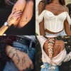 Inspirational Words Tattoos, Realistic Quotes Temporary Tattoos Wild Flower Floral Bouquet Tattoo Stickers for Women Girls Face Body Hands