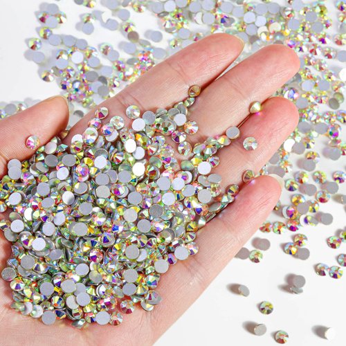 Beadsland Flatback Rhinestones Bulk,14400pcs AB Crystal Rhinestones for Nails Crafts Clothes DIY Decoration, Crystal AB, SS16, 3.8-4.0mm