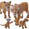 Gemini&Genius Tigers Family Figurines Set, Animal Playset, Educational Wildlife Models, Cake Toppers & Birthday Gift for Kids