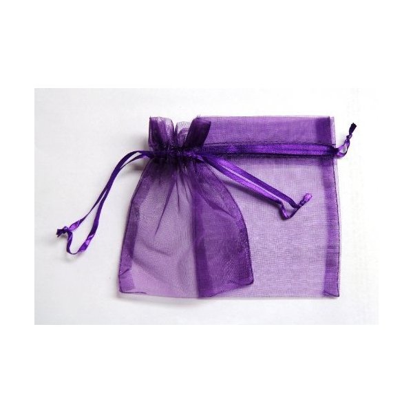 60 Dark Purple Organza Gift Bags 5"x7"