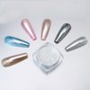 Laza Unicorn Chrome Nail Powder Glazed Donut Nails Metallic Mirror Effect Pigment Shimmer Pearl Powder Iridescent Nail Glitter Fairy Dust for Nail Art Supplies Gel Polish Manicure – Moonlight White