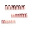 ZASKHLD Brown Press on Nails Medium Long Square Fake Nails Glossy Glue on Nails Reusable Brown French Tip Acrylic Nails Natural Autumn Coffin False Nails for Women Girls DIY Nails Decoration 24Pcs