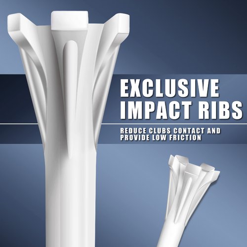 CHAMPKEY Professional 5 Prongs Golf Tees 100 Pack | 85 Driver Tees with 15 Iron/Hybrid Tees Mixed Pack | Low Friction and Resistance Golf Plastic Tees