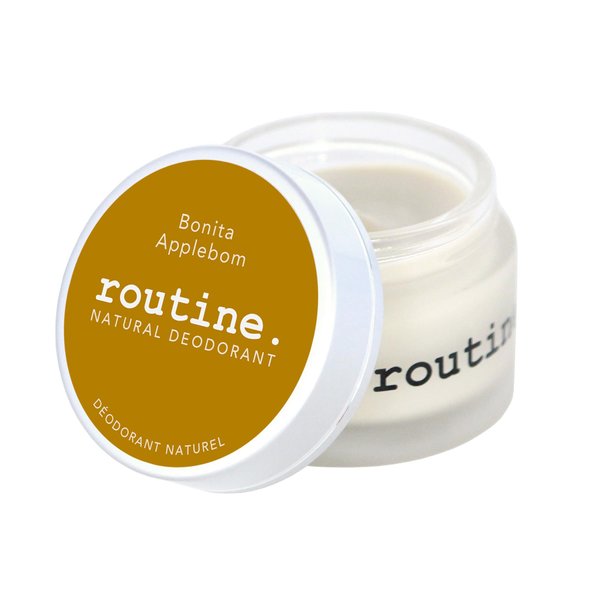 ROUTINE Aluminum Free Natural Deodorant for Women and Men, Antiperspirant Deodorant for sensitive skin Reduced Baking Soda 58g apples, clove, nutmeg and vanilla (Bonita Applebom Jar)
