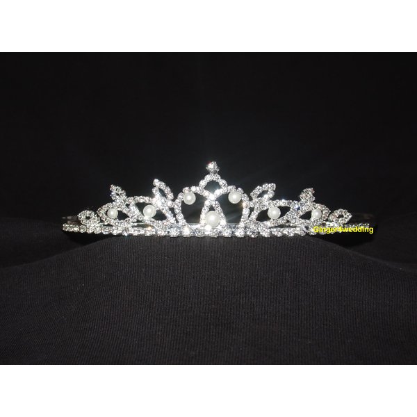 Shop Ginger Wedding Pearls Bridal Tiara Wedding Crystals Rhinestones Pearls Crown Prom Party 6575