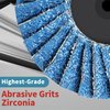 TSOAPX 28 PCS Flap Disc Set, 2" Zirconia Blue Flat Flap Discs Roll Lock Grinding Sanding Sandpaper Wheels with 1/4" Shank Holder Grit 36/60/80, Surface Prep Discs for Angle Grinder Rust Paint Removal