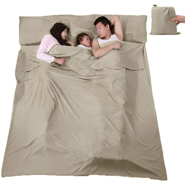 V VILISUN Sleeping Bag Liner, Lightweight Portable, Soft Travel and Camping Sheet, with Compact and Carry Bag, for Travel, Hotel