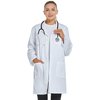 VOGRYE Professional Lab Coat for Women Men Long Sleeve, White, Unisex (Small, White)