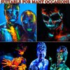 6 Pcs Glow in the Dark Face Body Paint,Blacklight Neon Face & Body Paints,Easily Cleanable Face & Body Paint Set Neon Body Makeup Glow in the Dark Party Supplies