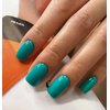 Square Press on Nails Short Fake Nails Cyan False Nails with Solid Color Design Full Cover Acrylic Nails Glossy Glue on Nails Cute Press on Nails Stick on Nails for Women and Girls DIY Manicure 24Pcs