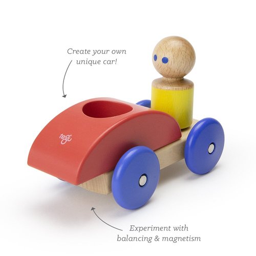 3 Piece Tegu Magnetic Racer Building Block Set, Poppy Big Top