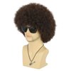 VGbeaty Afro Fluffy Wig for Men or Women Short Curly Dark Brown Rocker Wig California Halloween Hippie Party Cosplay Costume Wig (Dark Brown)