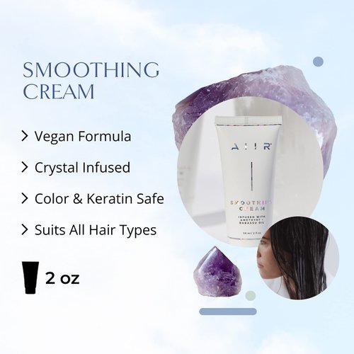 AIIR Smoothing Cream - Travel Hair Smoothing Cream for Silky & Shiny Hair, Hair Cream for Frizzy Hair, Heat Protectant, Blow Dry Cream, Blow Out Cream, 2 oz