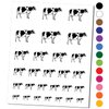 Farm Dairy Cow Milk Side Temporary Tattoo Water Resistant Fake Body Art Set Collection - Black (One Sheet)