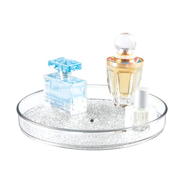 iDesign The Rain Collection Lazy Susan Turntable Organizer, 9" x 9" x 1.5", Clear