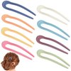 8 Pcs French Hair Pin U Shaped Hair Pins 4.5 Inch French Twist Hair Pin Acrylic French Pin for Women Girls Hairstyle Accessories