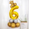 40 Inch Gold Number Balloons, Helium Mylar Foil Number Balloons for Birthday, Number 6 Balloon for 6st Birthday Decorations for Kids, Anniversary Party Decorations Supplies