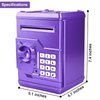 Totola Piggy Bank Electronic Mini ATM for Kids Baby Toy, Auto Scroll Paper Money Safe Coin Banks Saving Box Password Code Lock for Children,Boys Girls Best Birthday Gift (Purple)